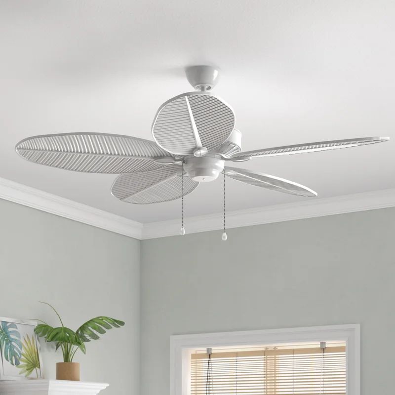 52'' Kateri 5 - Blade Outdoor Leaf Blade Ceiling Fan with Pull Chain | Wayfair North America