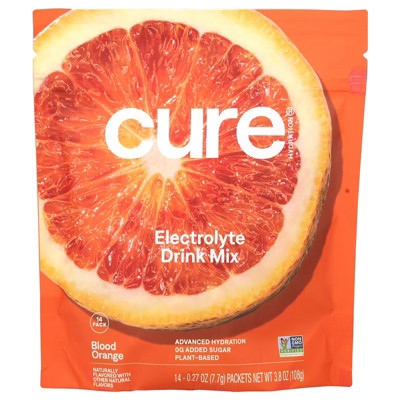 Cure Hydration Electrolyte Drink Mix, Blood Orange, 14 Packets, 0.27 oz (7.7 g) Each | Target