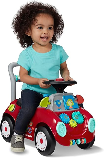 Toddler Car Ride On, Toddler Toys for Ages 1-3, Baby Toys, Radio Flyer Busy Buggy, Red, Sit to St... | Amazon (US)