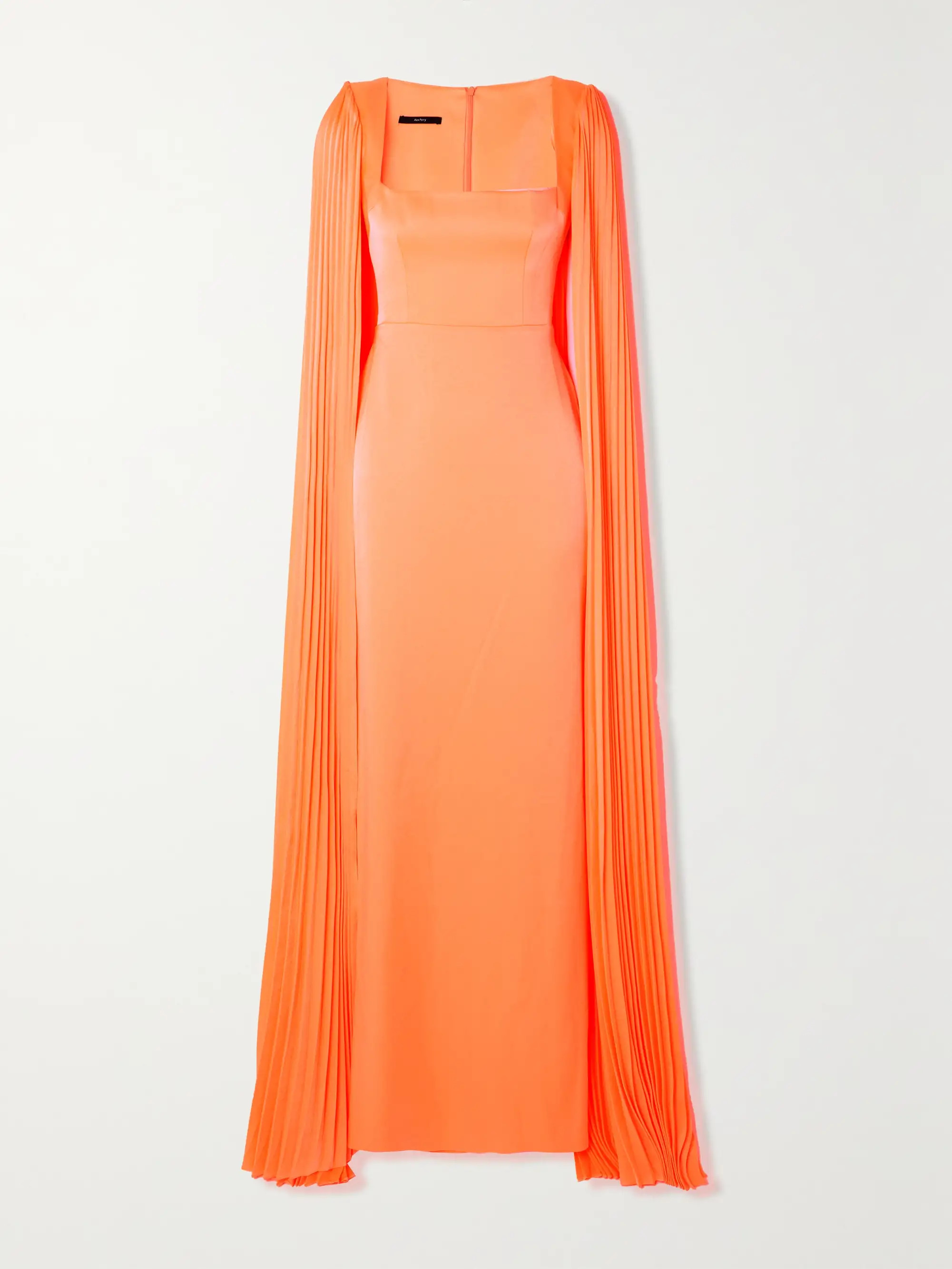 Coral Valerie cape-effect pleated satin-crepe gown | ALEX PERRY | NET-A-PORTER | NET-A-PORTER (US)