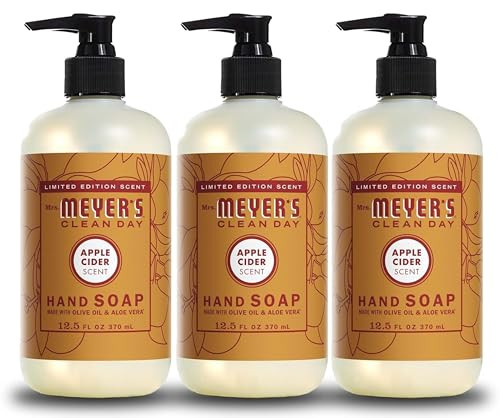 MRS. MEYER'S CLEAN DAY Hand Soap, Made with Essential Oils, Apple Cider, 12.5 Fl Oz (Pack of 3) | Amazon (US)