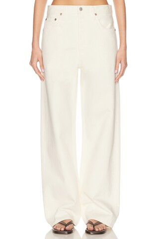 AGOLDE Low Slung Baggy Jeans in Ivory | FWRD 