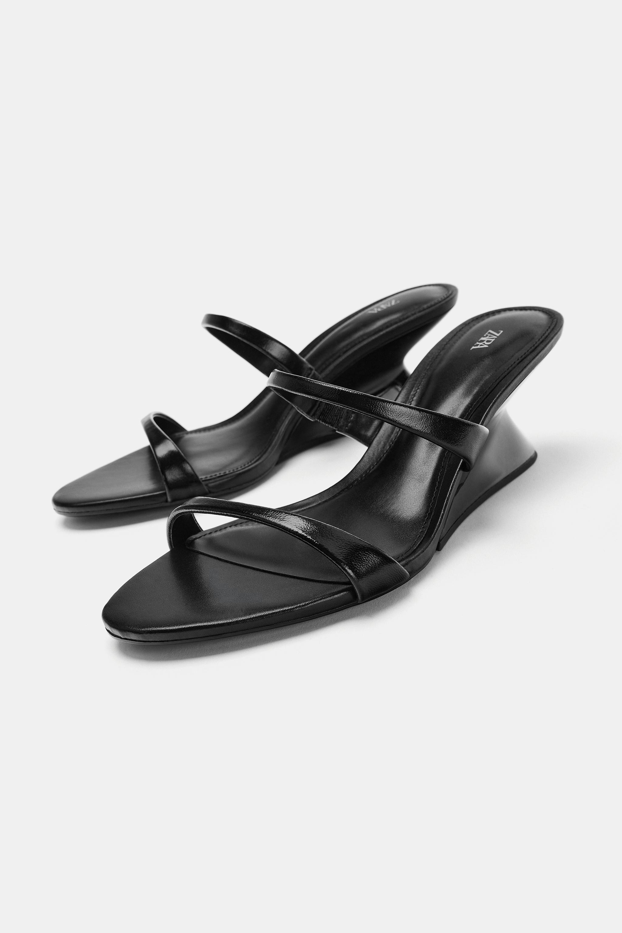 LEATHER WEDGE MULES | Zara US