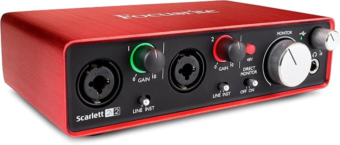 Focusrite Scarlett 2i2 (2nd Gen) USB Audio Interface with Pro Tools First, Red, 2i2 - 2 Mic Pres | Amazon (US)