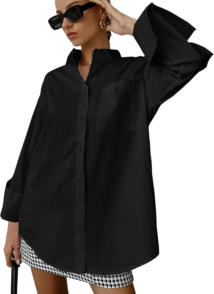 Women's Collar Button Down Long Sleeve Work Blouse Top | Amazon (US)