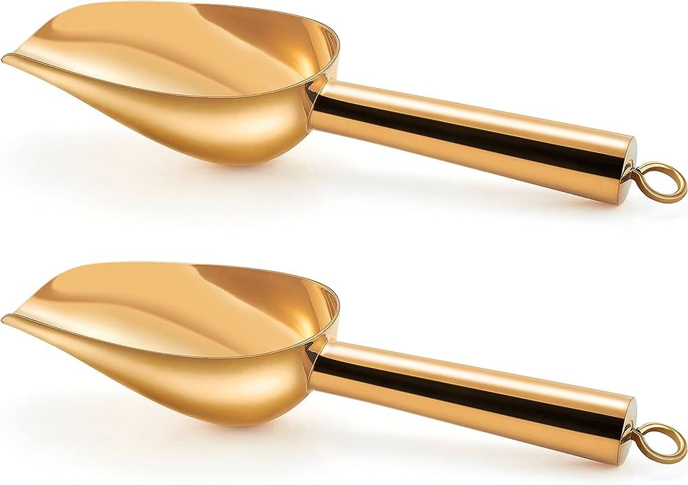 TeamFar Mini Scoop Set of 2, 3 Oz Stainless Steel Small Scoop, Gold Canister Candy Utility Scoops... | Amazon (US)