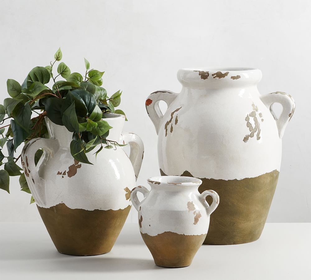 Tuscan Handcrafted Terra Cotta Indoor/Outdoor Vases | Pottery Barn (US)
