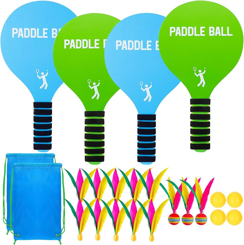 Beach Paddle Ball Set - Funny Paddleball Rackets Game, Outdoor Sports Toys for Kids Adults Family... | Amazon (US)