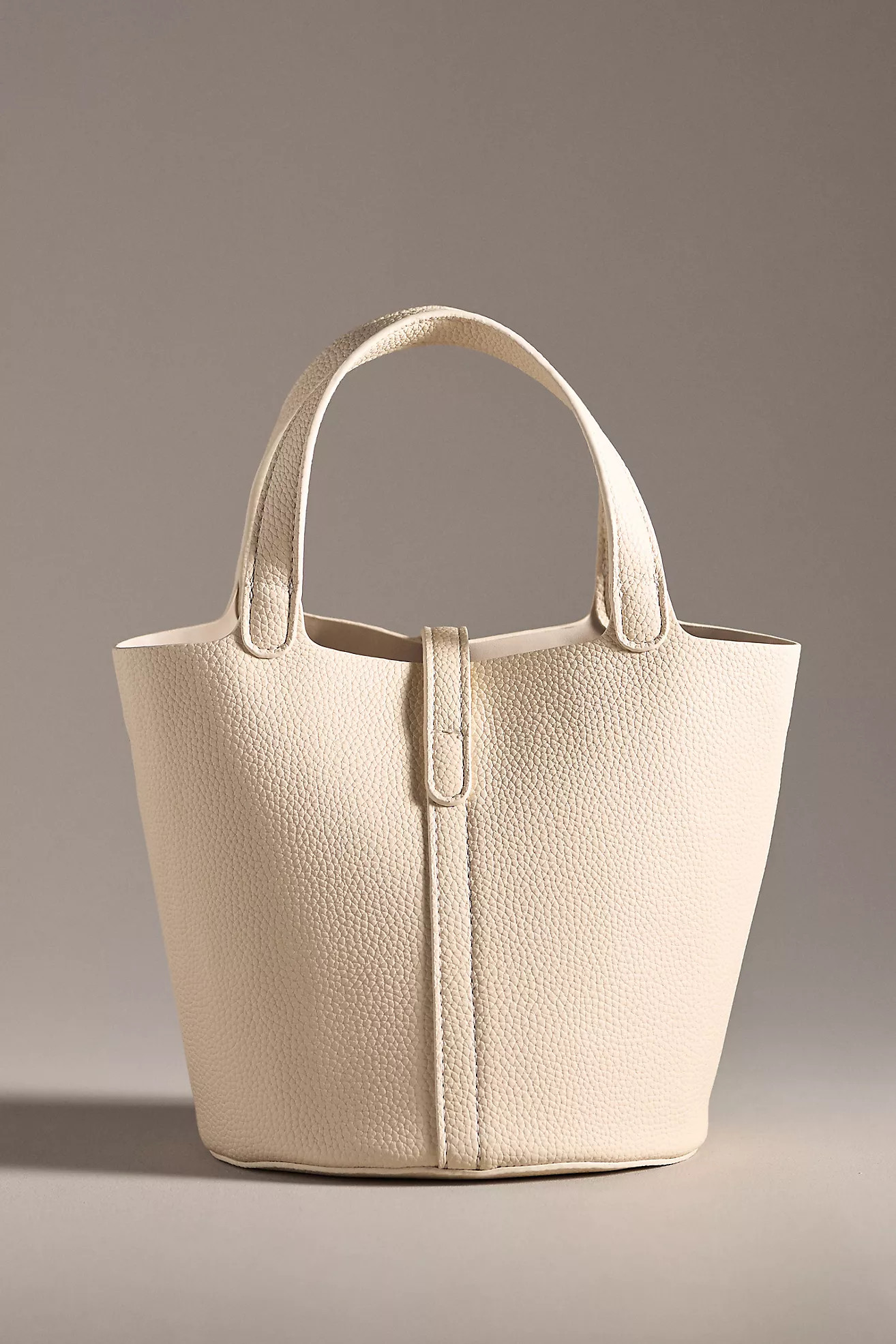 Mini Pebbled Faux-Leather Bucket Bag | Anthropologie (US)
