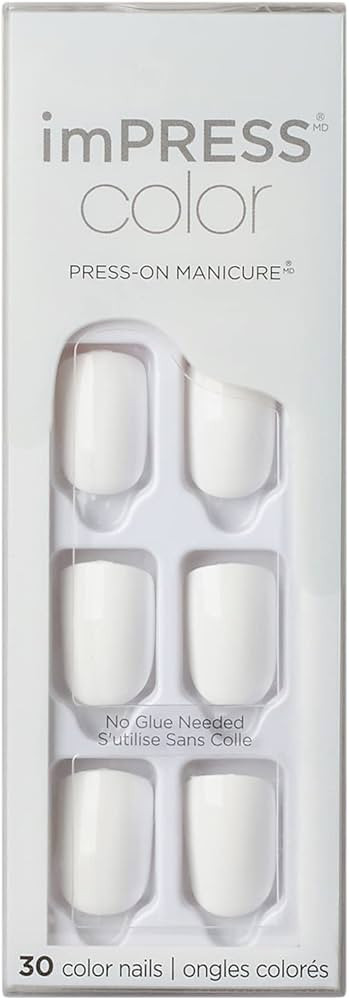 KISS imPRESS Color Press-On Nails, Gel Nail Kit, PureFit Technology, Short Length, “Frosting”... | Amazon (US)