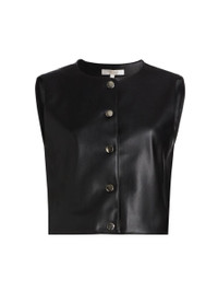 Click for more info about Wayf Davin Faux Leather Vest | Saks Fifth Avenue