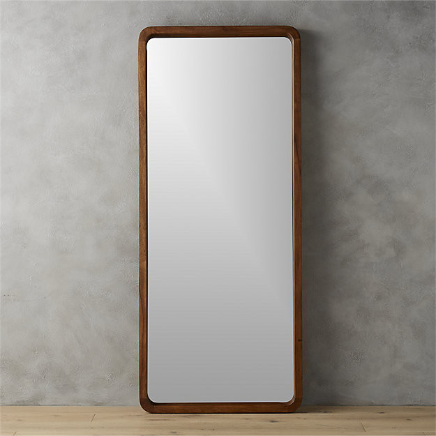 acacia wood 33"x73" floor mirror | CB2