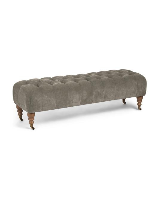 60x18 Tufted Bench On Castors | TJ Maxx
