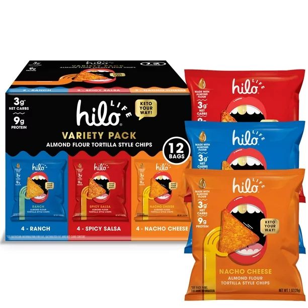 Hilo Life, Low Carb Keto Friendly Tortilla Chip Snack Bags Nacho Cheese Ranch Spicy Salsa, Variet... | Walmart (US)