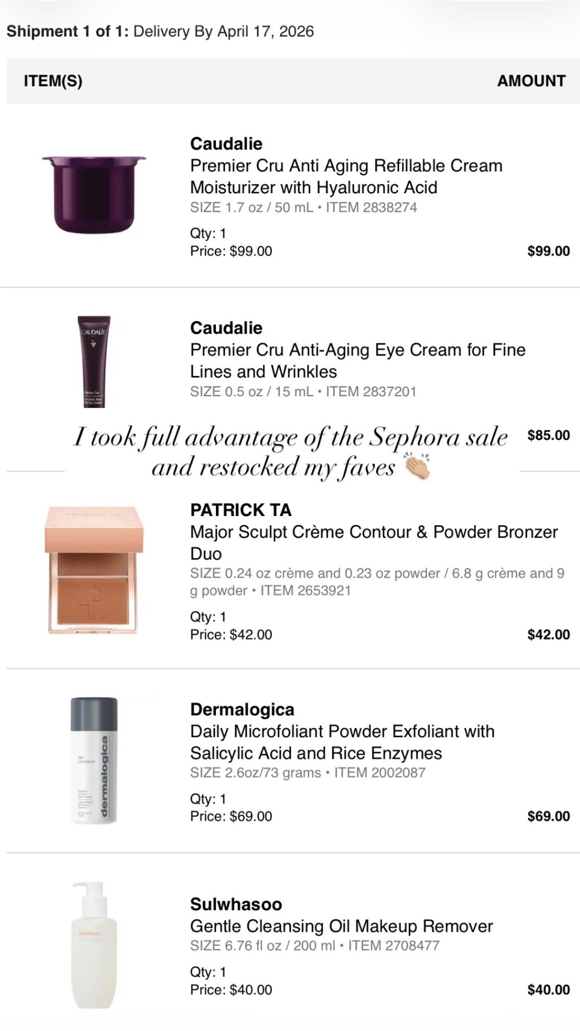 My exact Sephora Sale order! Beauty, makeup, skincare. 

#LTKBeauty #LTKSeasonal #LTKSaleAlert