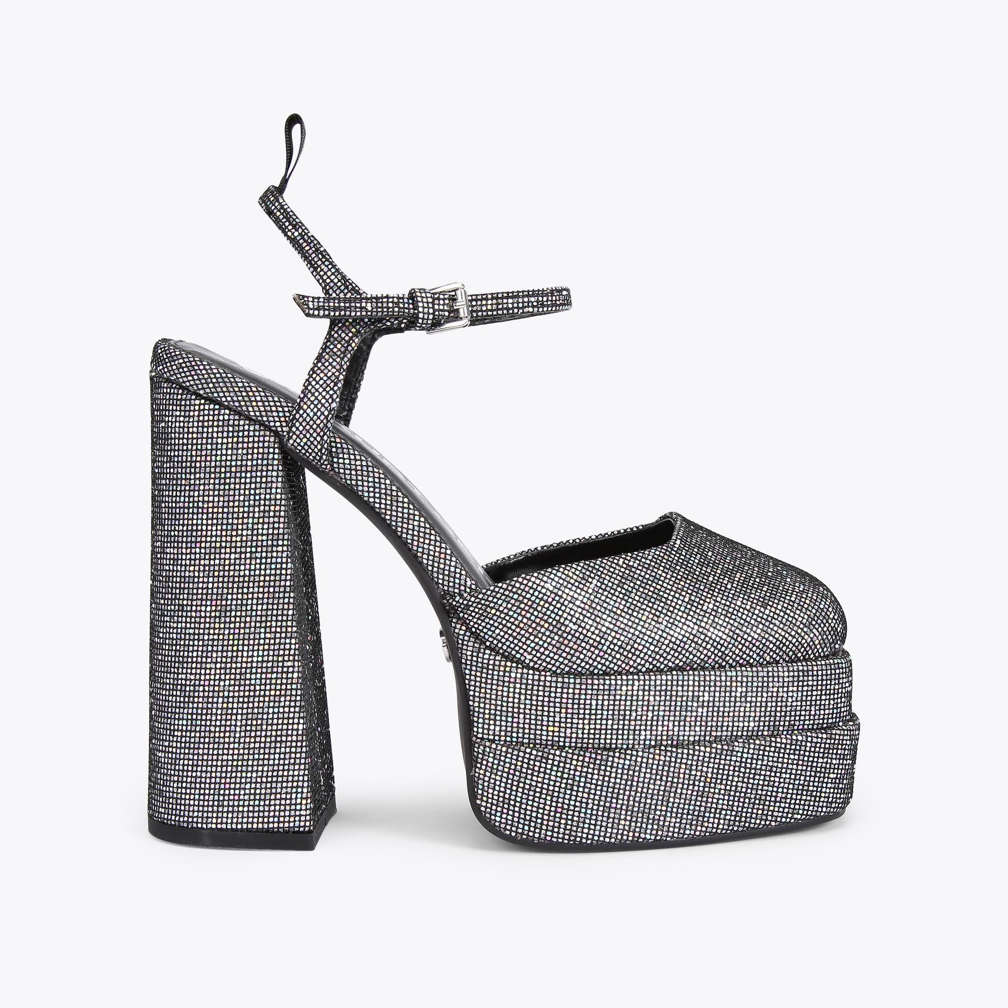 SERENA Glitter Pewter Platform Heels by KG KURT GEIGER | Kurt Geiger (Global)