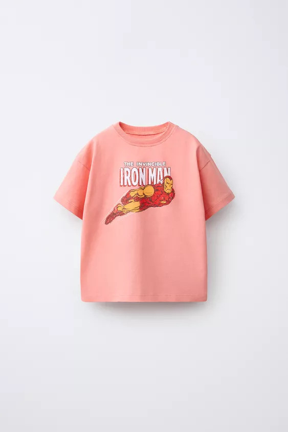 Round neck short sleeve T-shirt. The Avengers Iron Man © Marvel print on front. | Zara US