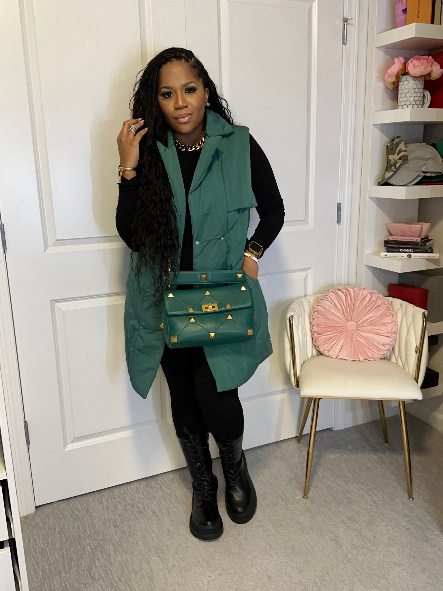 Cute & Cozy Look.
The vest wearing large could have also done a medium. For light weather not for extreme cold
Linked a one piece from Amazon because my set is sold out. I’m a size 14 and the XL works. 
Boots run a tad large take normal size. 

#LTKmidsize #LTKstyletip #LTKHoliday