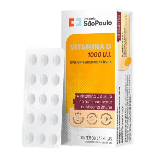 Vitamina D 1000UI Drogaria São Paulo 30 Comprimidos | Drogaria Sao Paulo (BR)