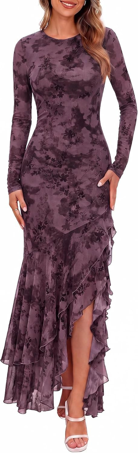 BTFBM Fall Dresses for Women 2026 Long Sleeve Cocktail Dress | Amazon (US)