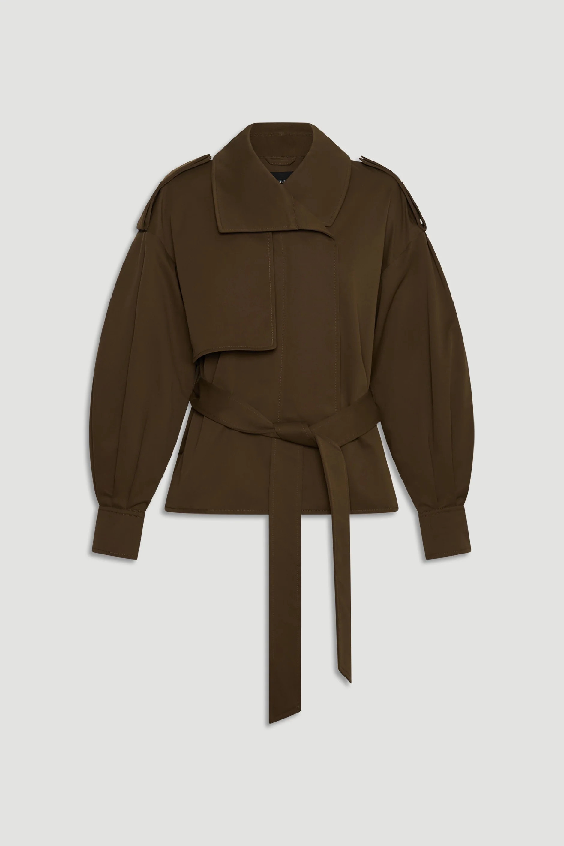 Lila Cropped Trench - Cypress Green | DECJUBA