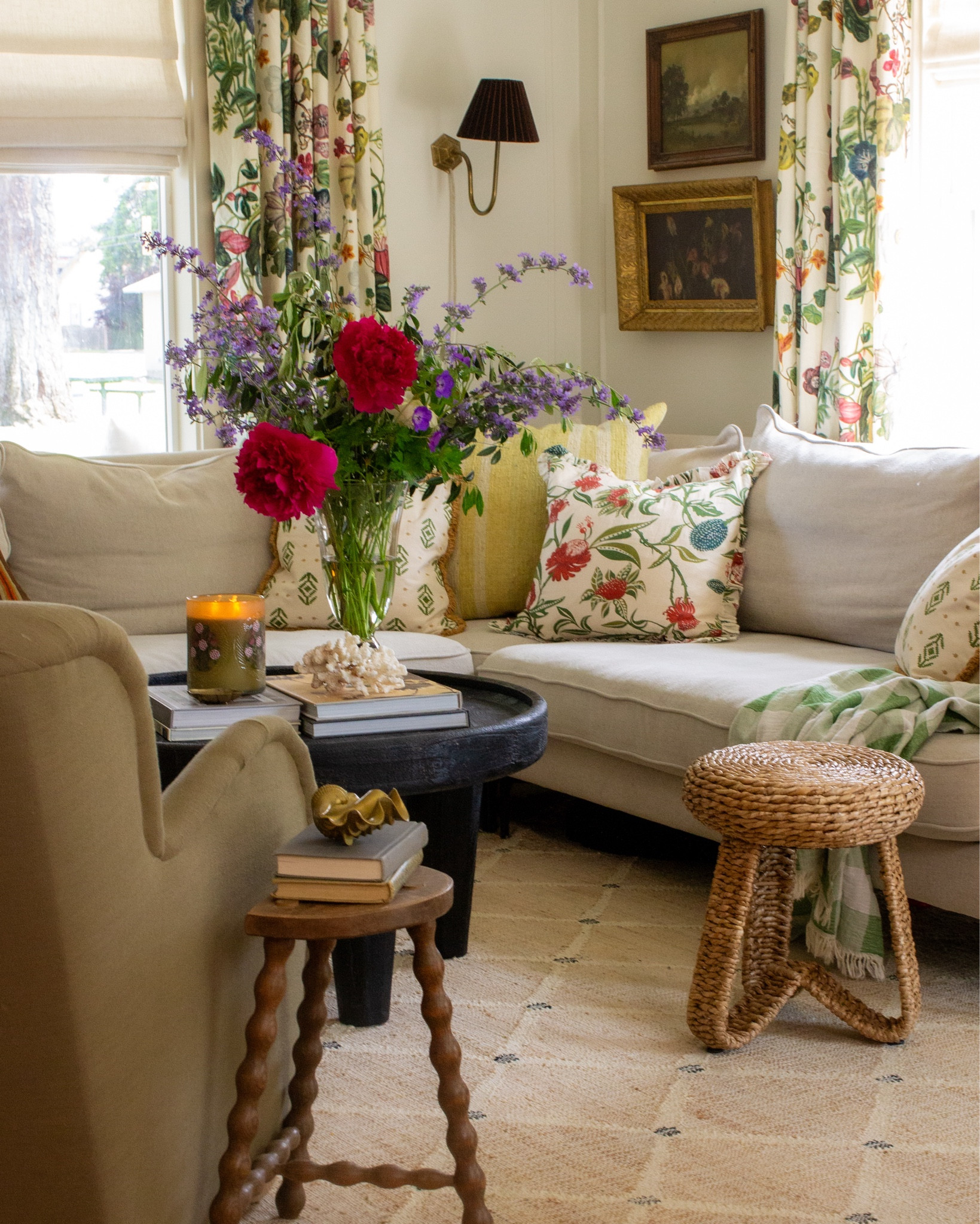 My summer living room, garden party indoors, greenrow, floral curtains, ruffled pillowcases, cozy, interiors, glass vase, timeless interiors

#LTKHome #LTKSeasonal #LTKSummerEdit