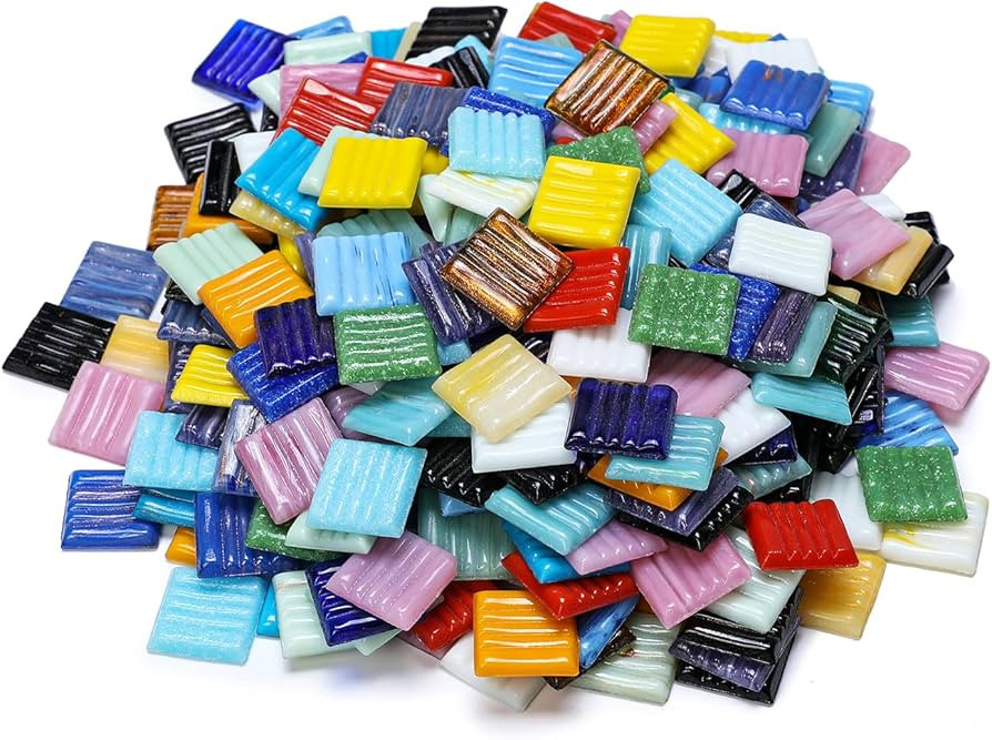 Lanyani 3/4 inch Metallic Glass Mosaic Tiles Variety Mix Color Vitreous Square Mosaic Pieces Tile... | Amazon (US)