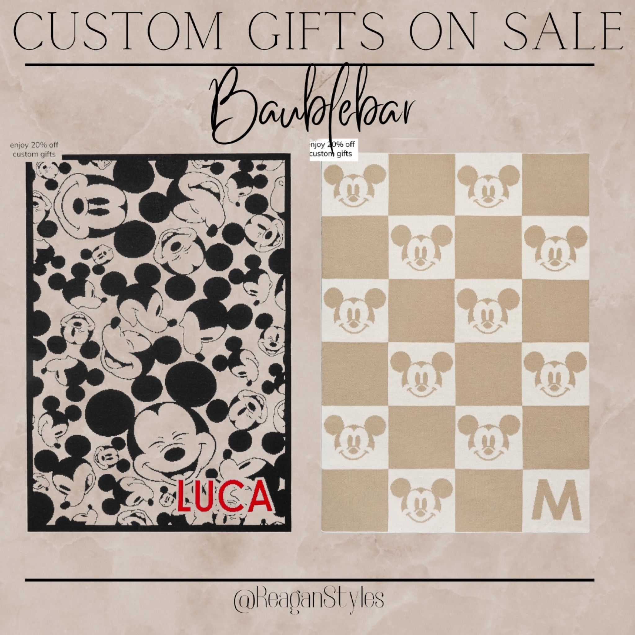 Baublebar custom blankets for kids | 20% off with code HURRY 
Also available in other customizable prints for the whole family 
#LTKGiftGuide #checkeredblanket #mickeymouse 

#LTKCyberweek #LTKHoliday #LTKhome