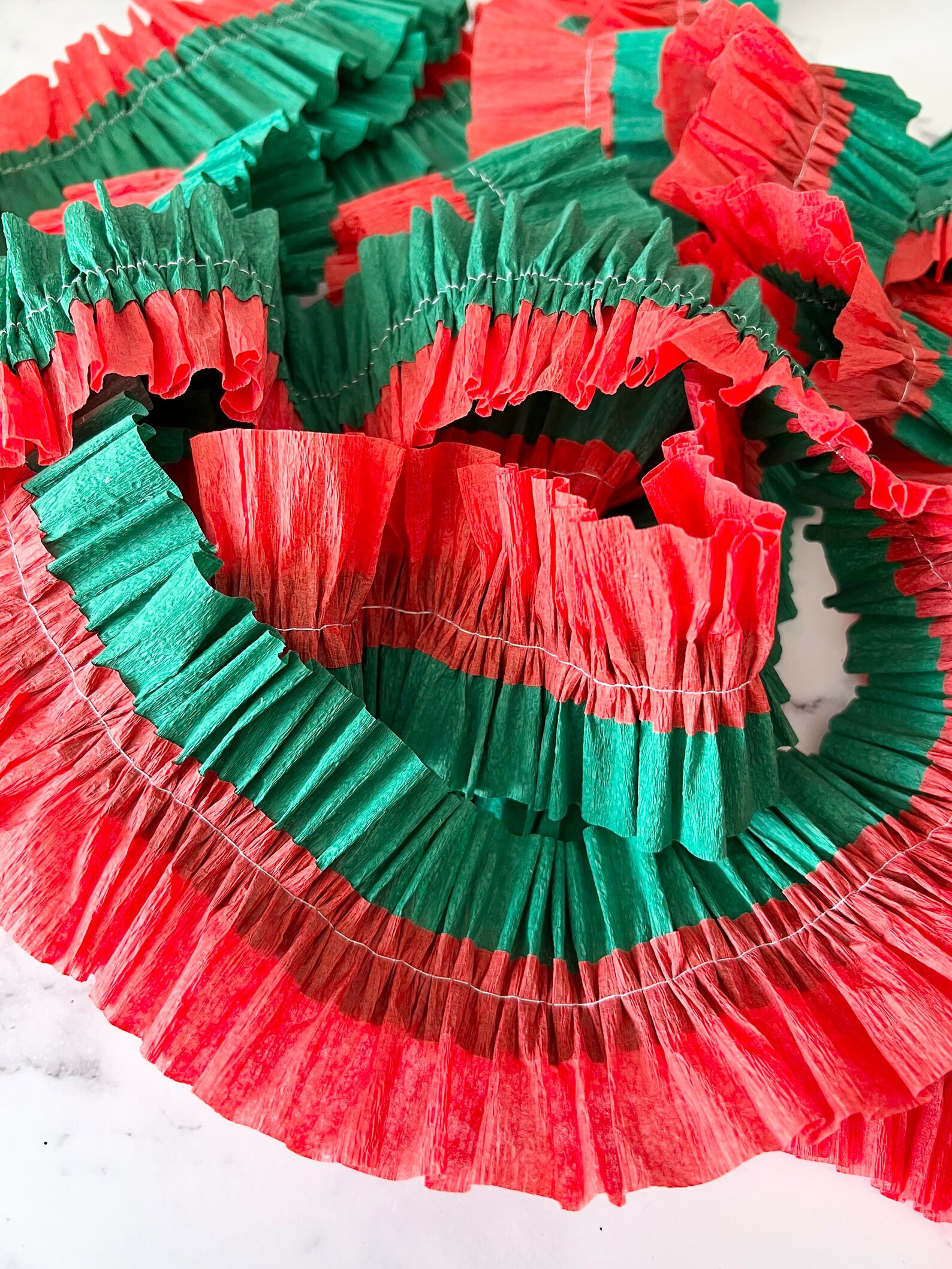 Ruffled Crepe Paper Streamers- Christmas Decorations - Etsy | Etsy (US)