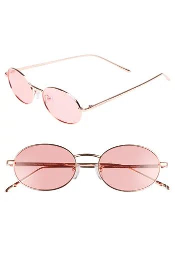 Women's Prive Revaux X Madelaine Petsch The Candy 50Mm Round Sunglasses - Gold/ Burn Red | Nordstrom
