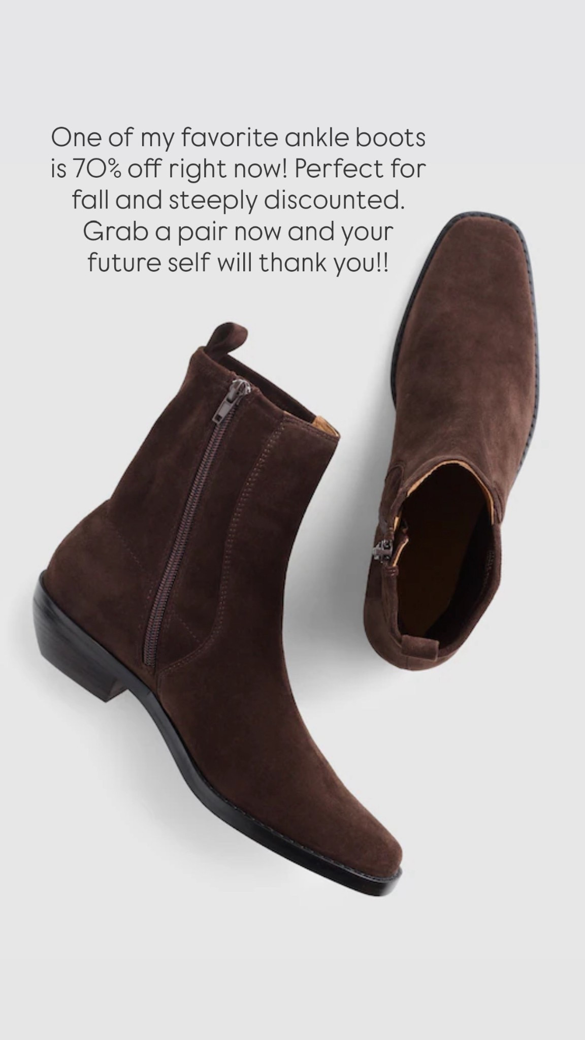 One of my favorite ankle boots is 70% off right now! Perfect for fall and steeply discounted. Grab a pair now and your future self will thank you!!



#LTKdayinmylife #LTKSaleAlert #LTKootd