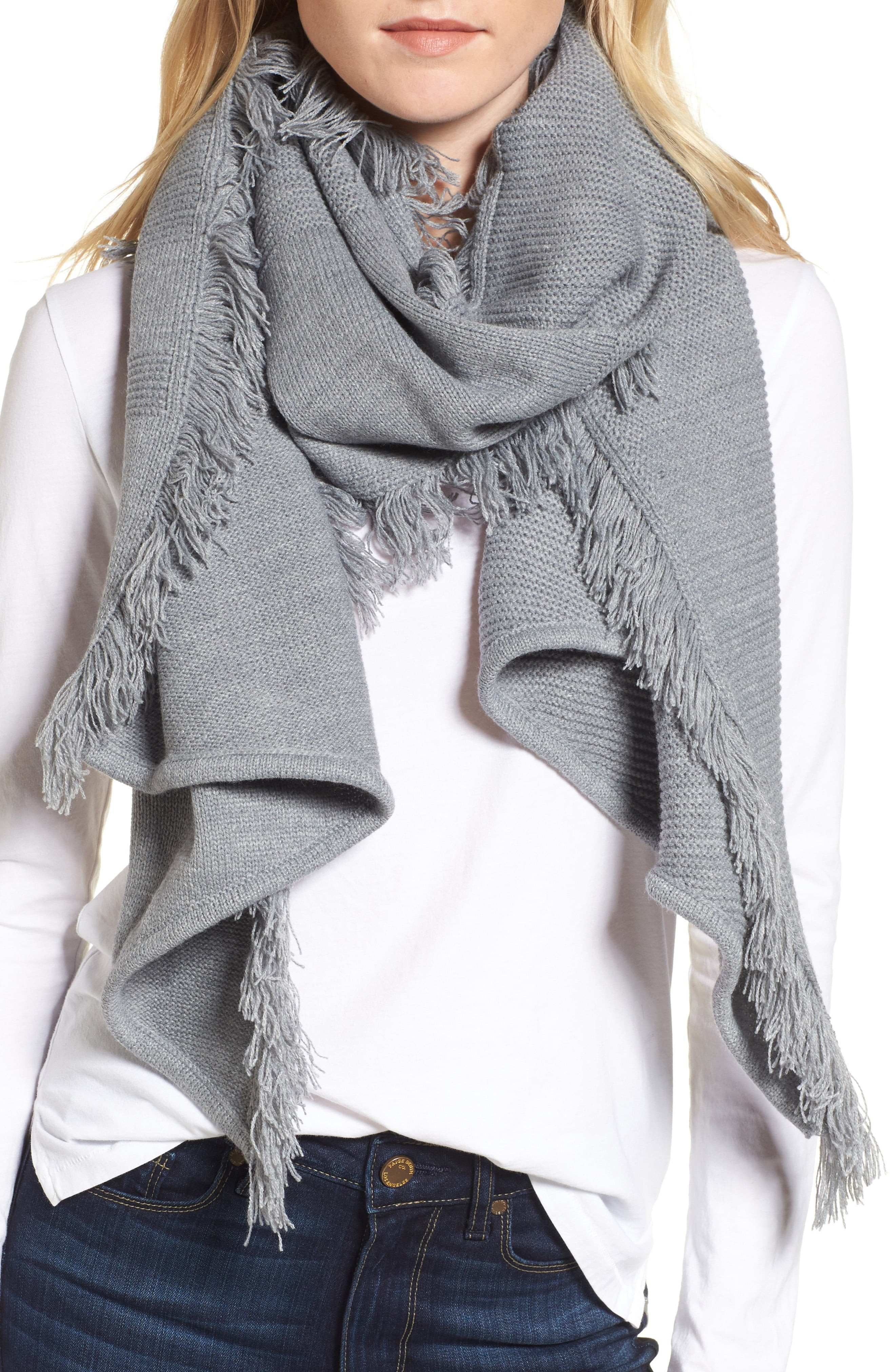 Garter Stripe Stitch Blanket Scarf | Nordstrom