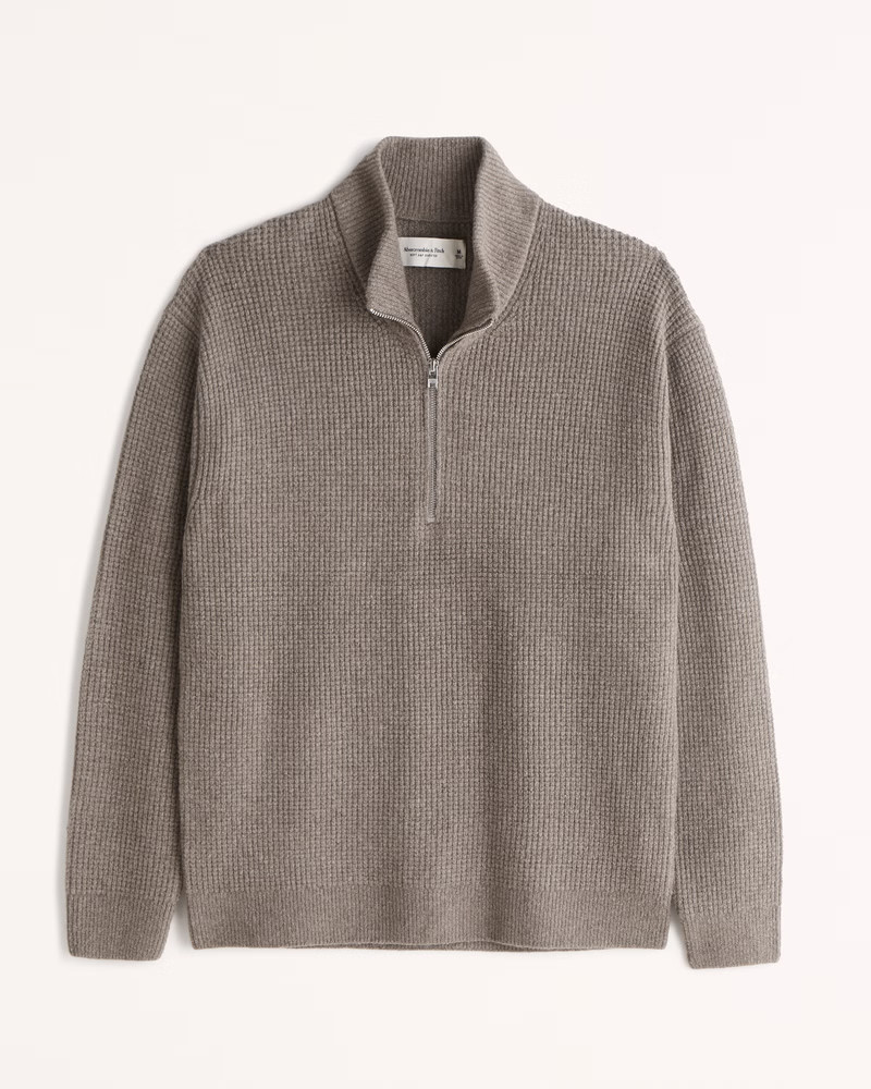 Men's Waffle Half-Zip Sweater | Men's | Abercrombie.com | Abercrombie & Fitch (US)