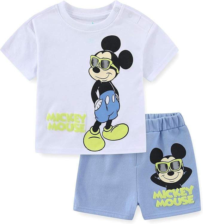 Disney Mickey Mouse Baby Boys Short Sleeve T-Shirt and Shorts Set for Infant | Amazon (US)