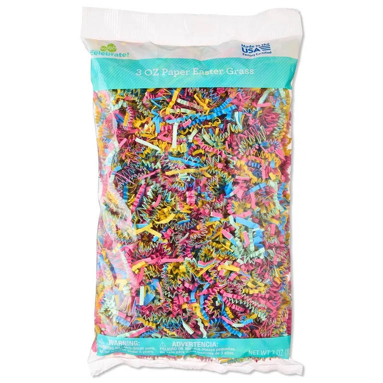 Paper Grass, Multicolor, 3 oz, Easter by Way To Celebrate | Walmart (US)