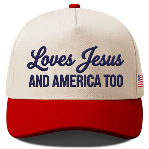 Loves Jesus and America Too Tab Funny Trucker Hats Women Vintage Adjustable Baseball Cap Embroidery Fashion Trucker Hat | Amazon (US)