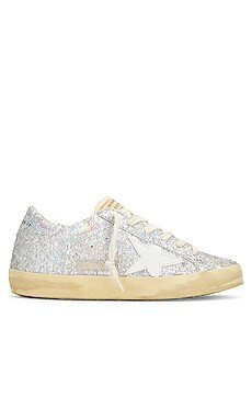Golden Goose Super-Star Sneaker in Iridescent Silver, Yellow, & White from Revolve.com | Revolve Clothing (Global)
