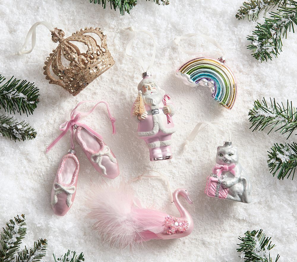 Pink Mixed Ornaments, Set of 6 | Pottery Barn Kids