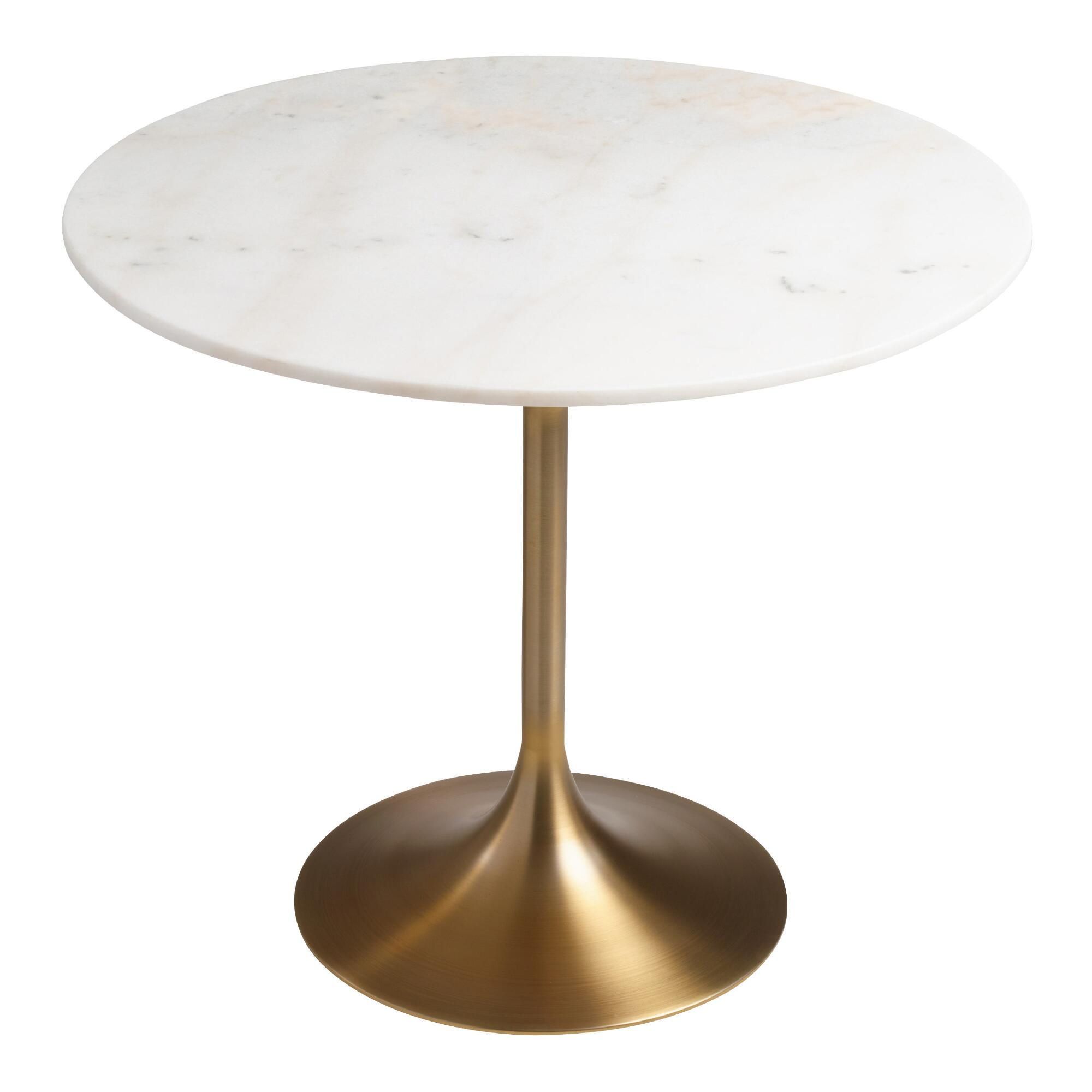 Leilani White Marble Top and Gold Tulip Dining Table | World Market