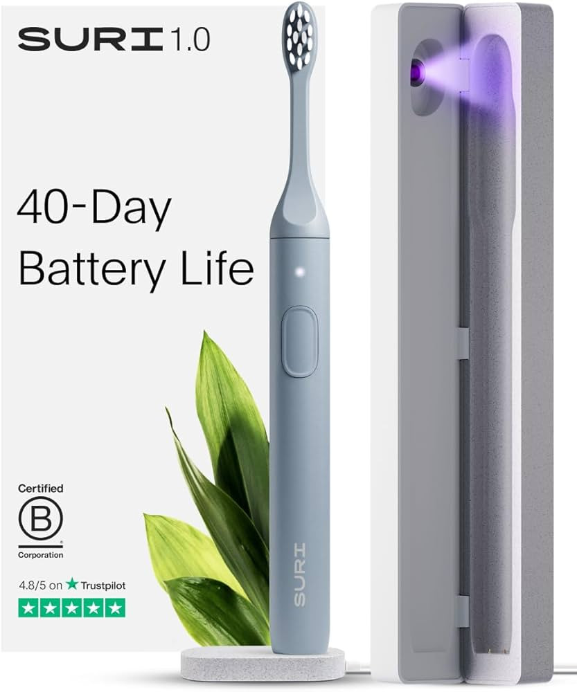 SURI 1.0 Sonic Electric Toothbrush with UV Cleaning Travel Case | 1 Month+ Battery | UK’s No.1 ... | Amazon (UK)