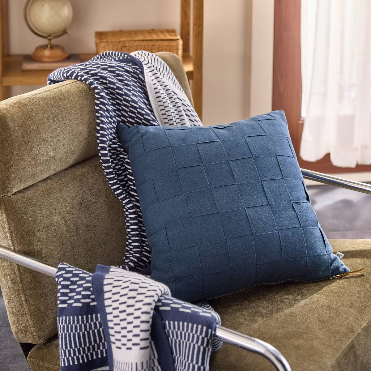 Knit Throw Blanket Navy - Hearth & Hand™ with Magnolia | Target