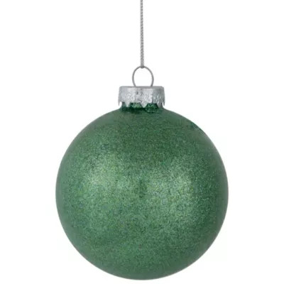 Northlight Matte and Shiny Finish Ball Glass Christmas Ornaments - 3" (80mm) - Dark Aquamarine - 9ct | Belk