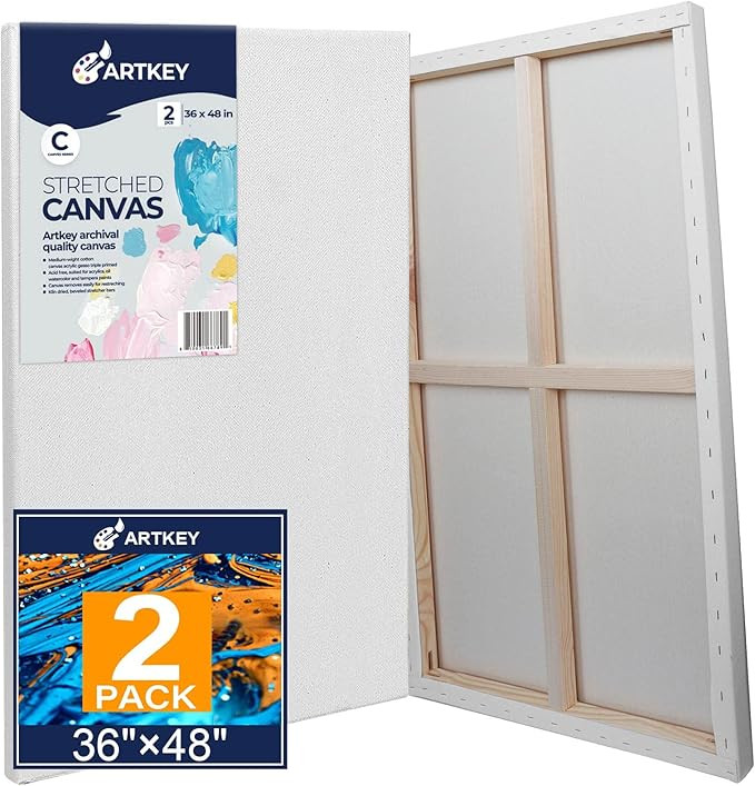 Large Canvases for Painting 36x48 Inch 2-Pack, 12.3 oz Triple Primed Acid-Free 100% Cotton Stretc... | Amazon (US)
