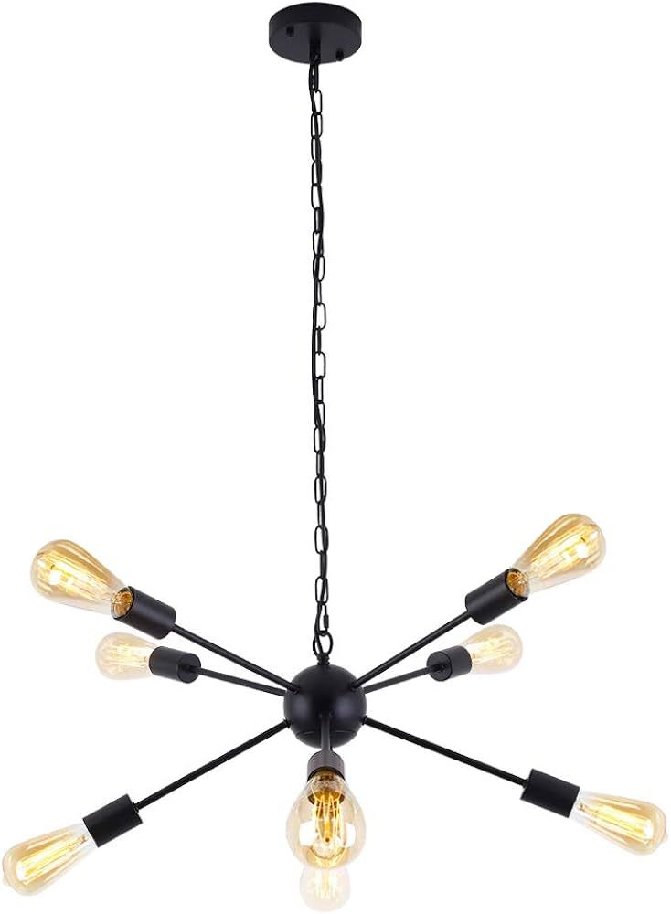 LMSOD 8 Lights Modern Sputnik Chandeliers, Mid Century Industrial Ceiling Light Fixture Adjustabl... | Amazon (US)