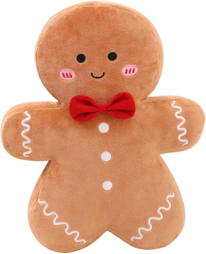 Christmas Gingerbread Man Pillow Gingerbread Plush Stuffed Pillow Fun Gingerbread Shaped Decorati... | Amazon (US)