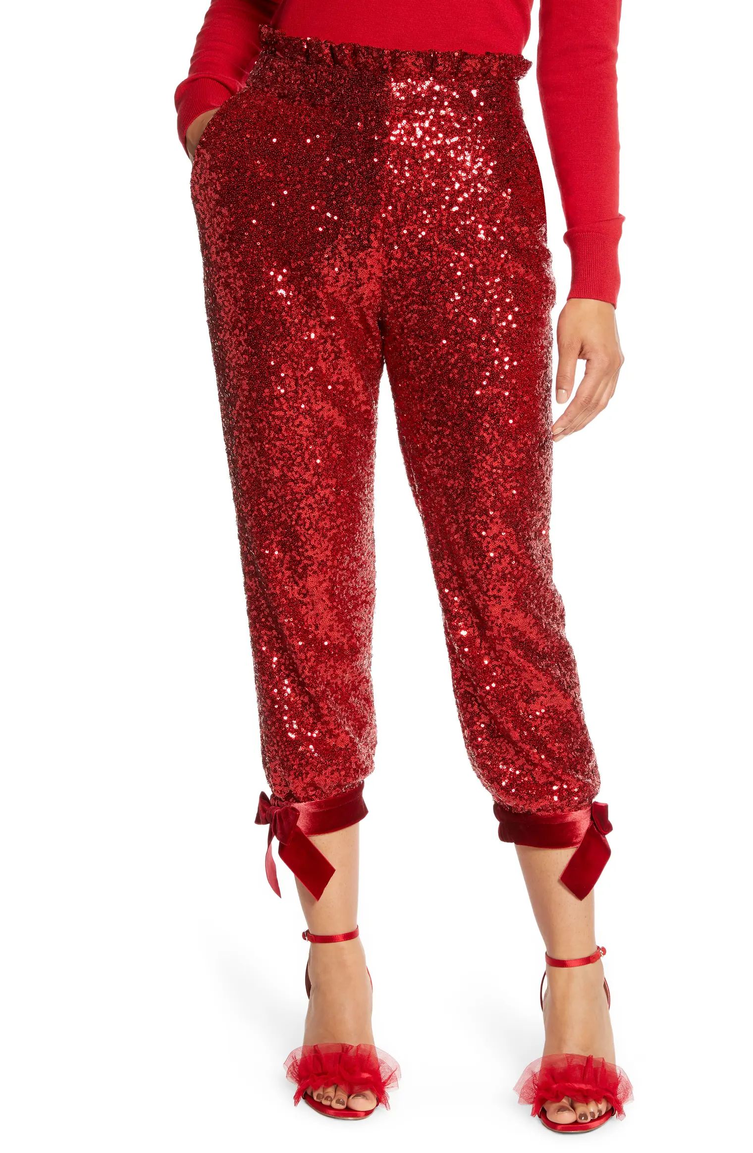 x Atlantic-Pacific Sequin Paperbag Pants | Nordstrom