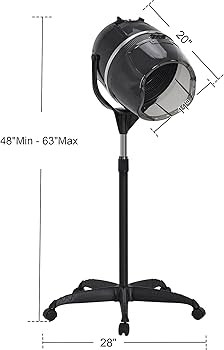 BarberPub 1300W Hooded Hair Bonnet Dryer with Stand, Height Adjustable Floor Standing Rolling Bas... | Amazon (US)