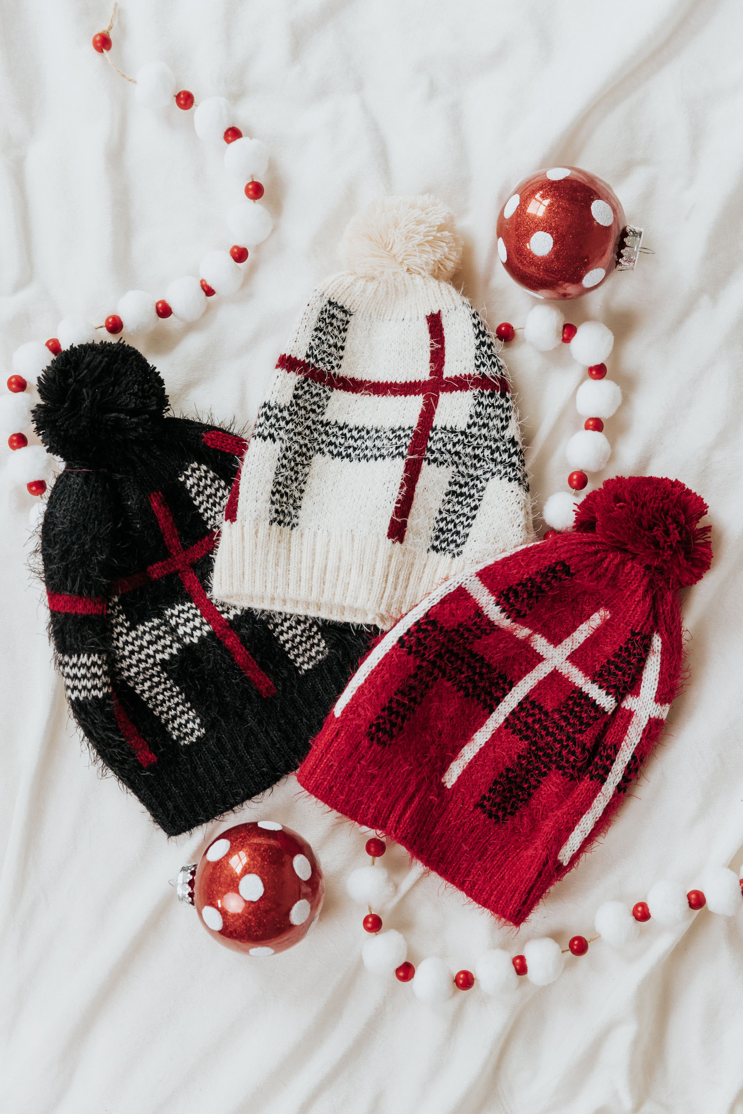 Fuzzy Holiday Plaid Beanies | Magnolia Boutique