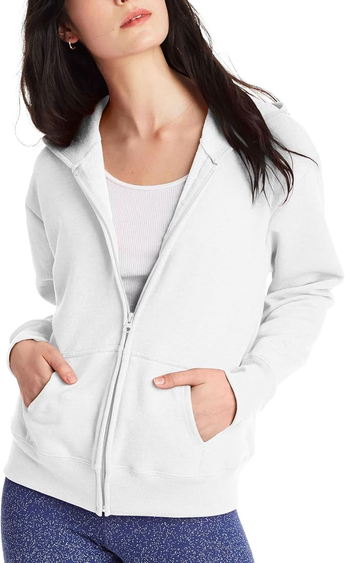 Hanes Women's Hoodie, Ecosmart Fleece Full-zip Hoodie, Zip-up Hooded Sweatshirt | Amazon (US)