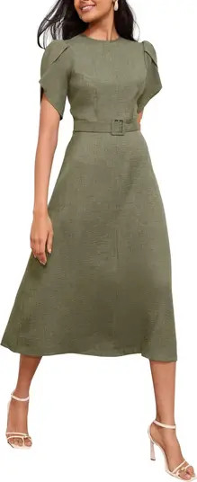 Petal Sleeve Midi Dress | Nordstrom